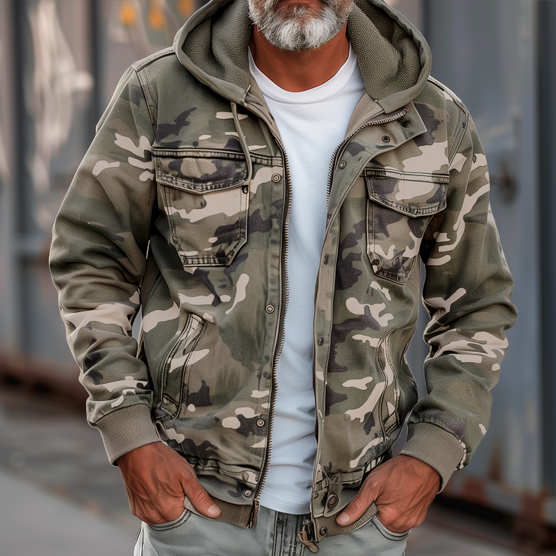 Fabian™ – Camouflage Cargo Jacke Kapuze-val