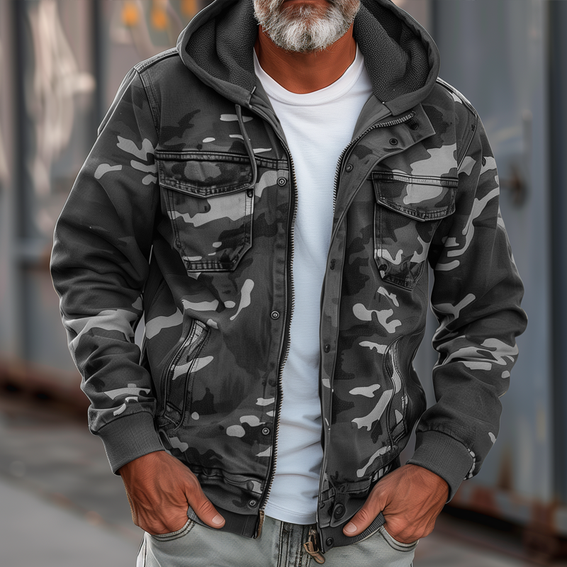 Fabian™ – Camouflage Cargo Jacke Kapuze-val