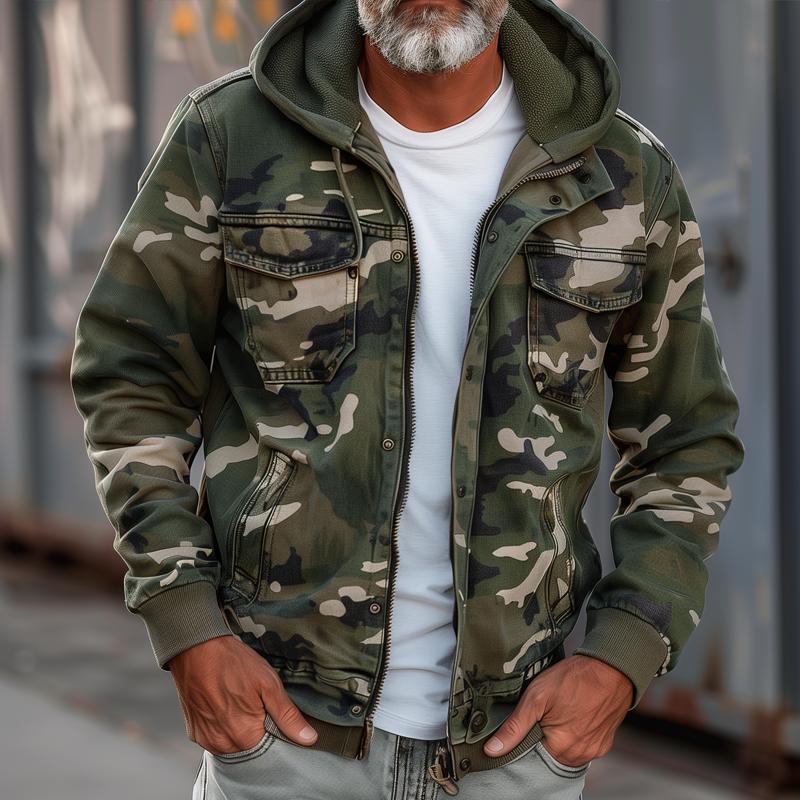 Fabian™ – Camouflage Cargo Jacke Kapuze-val