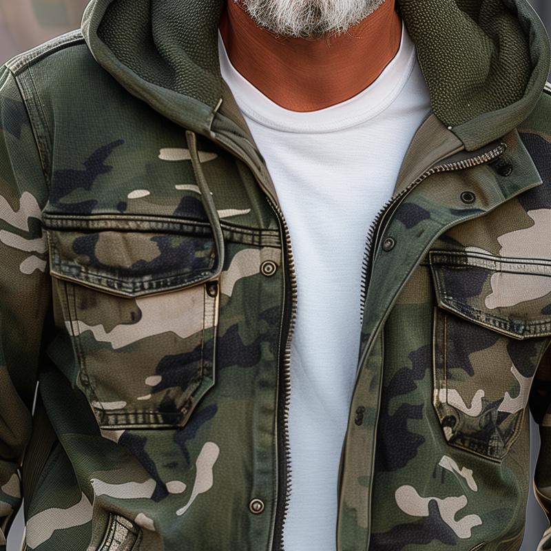 Fabian™ – Camouflage Cargo Jacke Kapuze-val